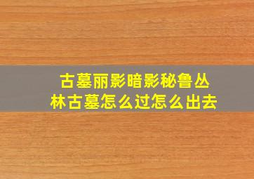 古墓丽影暗影秘鲁丛林古墓怎么过怎么出去