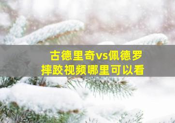 古德里奇vs佩德罗摔跤视频哪里可以看