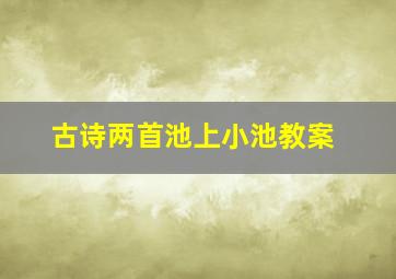 古诗两首池上小池教案