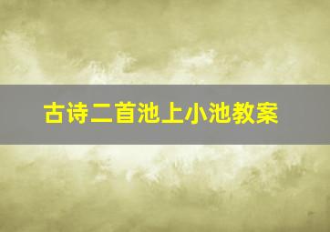 古诗二首池上小池教案