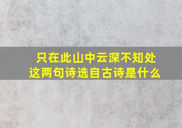 只在此山中云深不知处这两句诗选自古诗是什么