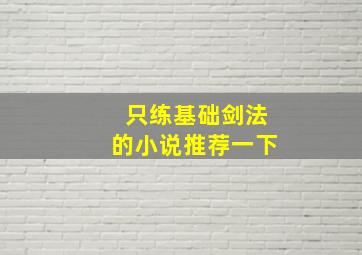 只练基础剑法的小说推荐一下