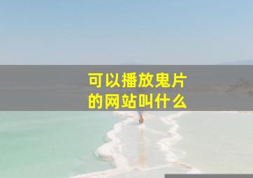 可以播放鬼片的网站叫什么