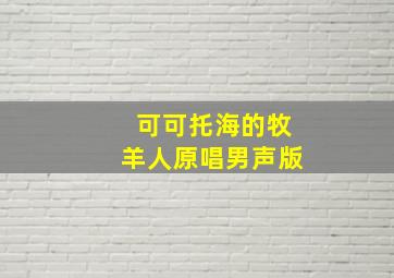 可可托海的牧羊人原唱男声版