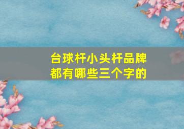 台球杆小头杆品牌都有哪些三个字的