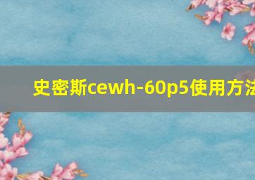 史密斯cewh-60p5使用方法