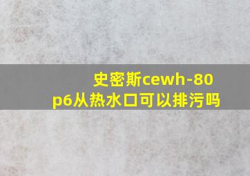 史密斯cewh-80p6从热水口可以排污吗