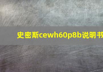 史密斯cewh60p8b说明书