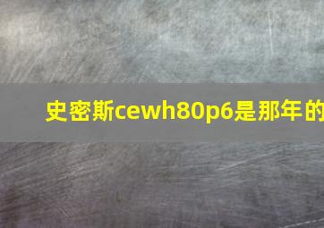 史密斯cewh80p6是那年的