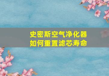 史密斯空气净化器如何重置滤芯寿命