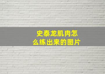 史泰龙肌肉怎么练出来的图片