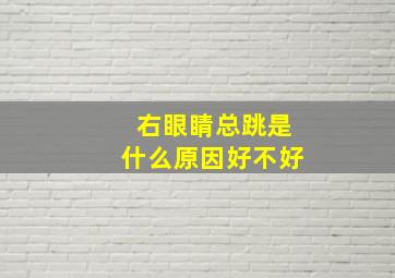 右眼睛总跳是什么原因好不好