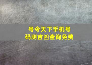 号令天下手机号码测吉凶查询免费