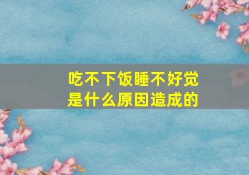 吃不下饭睡不好觉是什么原因造成的