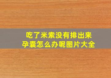 吃了米索没有排出来孕囊怎么办呢图片大全