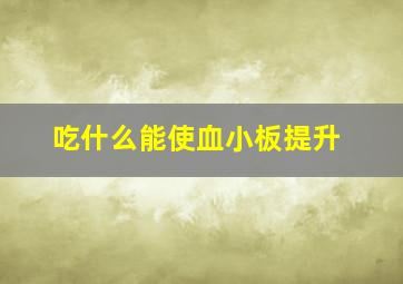 吃什么能使血小板提升