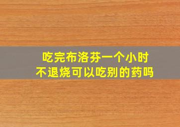 吃完布洛芬一个小时不退烧可以吃别的药吗