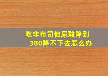 吃非布司他尿酸降到380降不下去怎么办