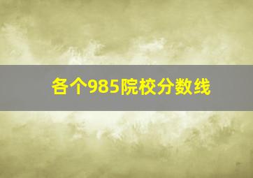 各个985院校分数线