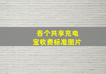 各个共享充电宝收费标准图片