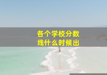 各个学校分数线什么时候出