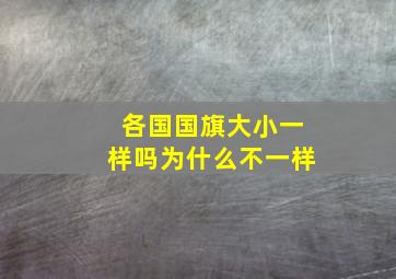 各国国旗大小一样吗为什么不一样