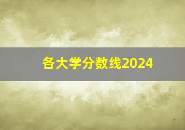 各大学分数线2024