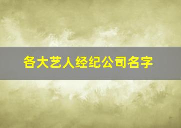 各大艺人经纪公司名字