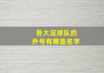 各大足球队的外号有哪些名字