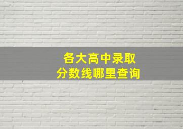 各大高中录取分数线哪里查询