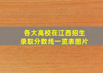 各大高校在江西招生录取分数线一览表图片