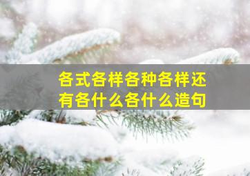 各式各样各种各样还有各什么各什么造句