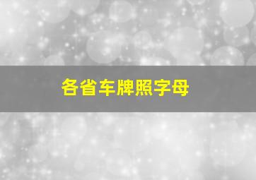 各省车牌照字母