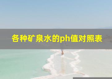 各种矿泉水的ph值对照表