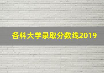 各科大学录取分数线2019