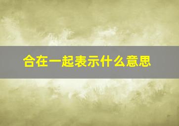 合在一起表示什么意思