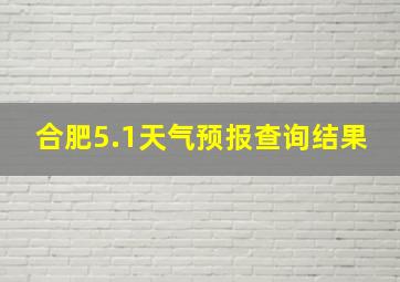 合肥5.1天气预报查询结果