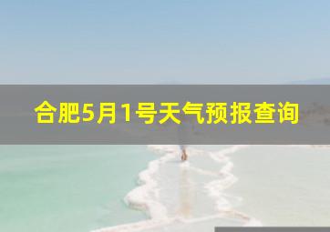 合肥5月1号天气预报查询