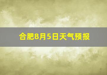 合肥8月5日天气预报