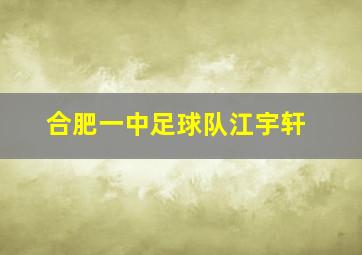 合肥一中足球队江宇轩