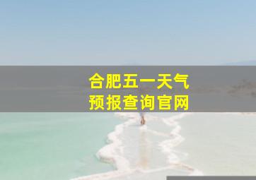 合肥五一天气预报查询官网