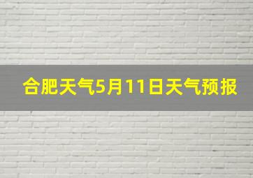 合肥天气5月11日天气预报