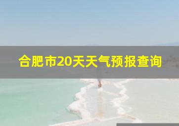 合肥市20天天气预报查询