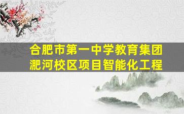 合肥市第一中学教育集团淝河校区项目智能化工程