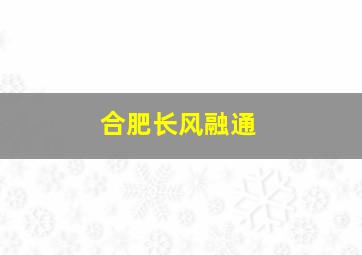 合肥长风融通