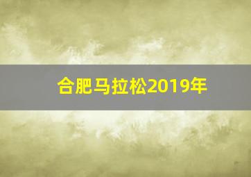 合肥马拉松2019年