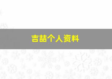 吉喆个人资料