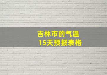 吉林市的气温15天预报表格