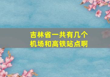 吉林省一共有几个机场和高铁站点啊