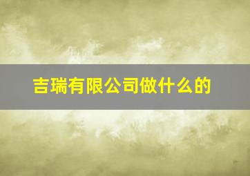 吉瑞有限公司做什么的